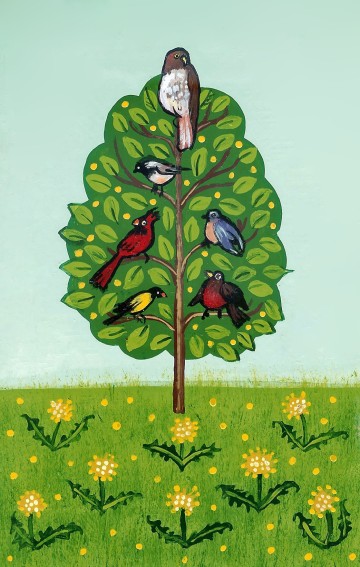 "Birds With Dandelions" by Lynda McClanahan